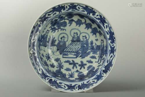 MING WANLI Period Blue & White old man large bowl