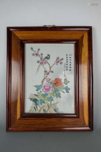 20th Century Period Flower and Bird Porcelain Plaques