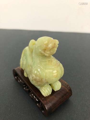 Jade with animal carving