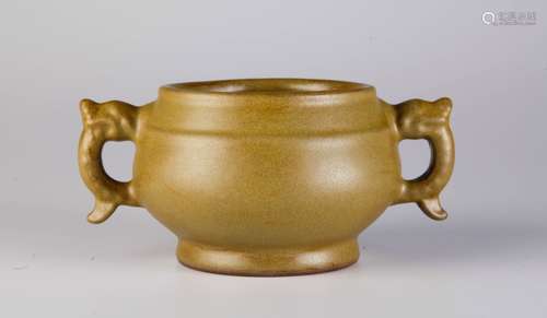 Chinese Tea Powder Glazed Porcelain Censer