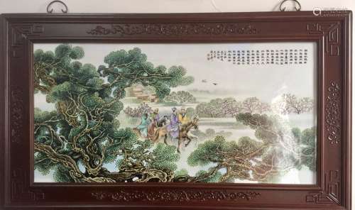 Chinese Famille Rose Porcelain Plaques, Marked