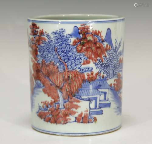 Chinese Copper Red Porcelain Brush Pot