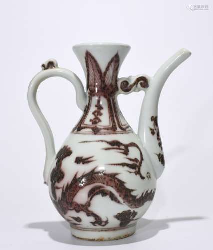 Chinese Copper Red Porcelain Ewer