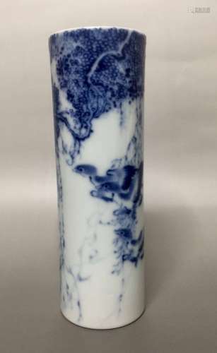 Chinese Blue/White Porcelain Brush Pot