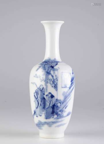 Chinese Blue/White Porcelain Vase w/ Kangxi Mark