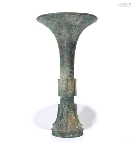 Chinese Gu Shape Bronze Vase