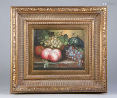 Early 20th C. Oil on Canvas Painting of Fruit