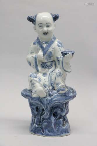 Chinese Blue/White Porcelain Figure