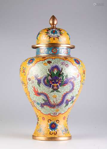 Chinese Cloisonne Vase w/ Mark