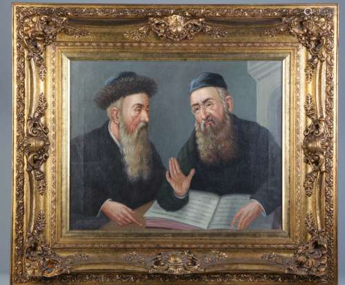 Oil on Canvas Talmudic Discussion
