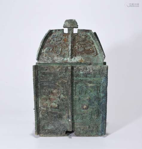 Chinese Bronze Covered Pot