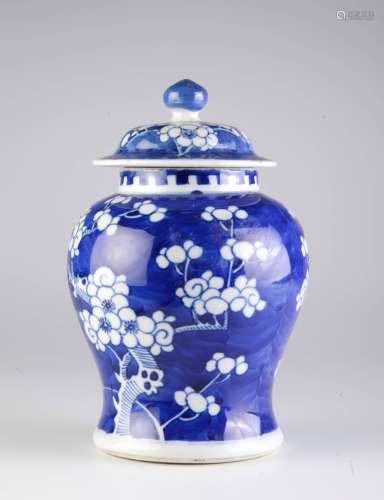 Chinese Small Blue Glazed General Jar w/ Cover
