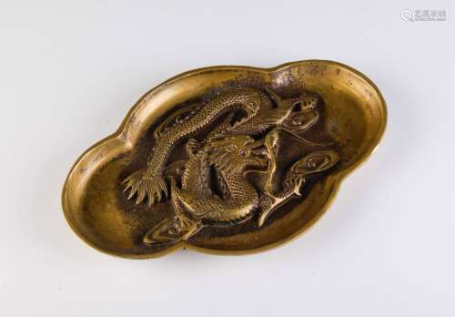 Chinese Bronze Tray w/ Dragon Design