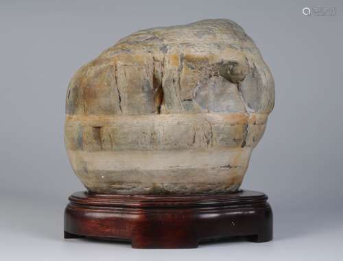 Chinese Scholar Stone w/ Hardwood Stand