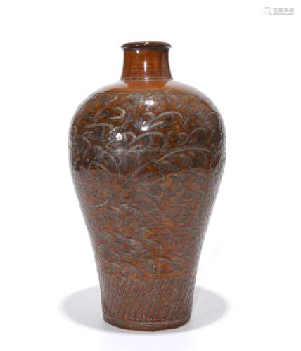 Chinese Tea Dust Glazed Ceramic Vase