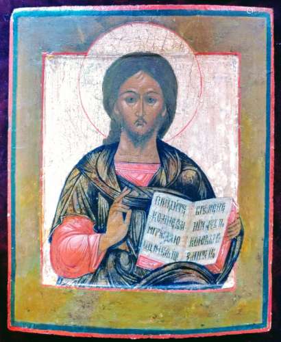 Antique 18c Russian icon of Christ the Teacher