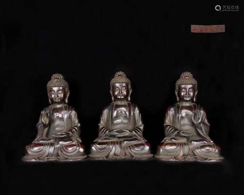 3 Pieces of Chinese Bronze Buddha