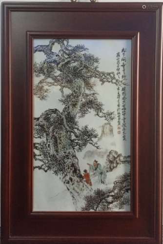 Chinese Famille Rose Porcelain Plaques, Marked