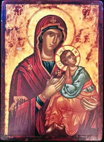 Antique Greek icon of the Mother of God