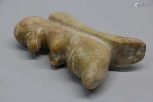 Chinese Hong Shan Wen Hua Style Jade Carved Animal