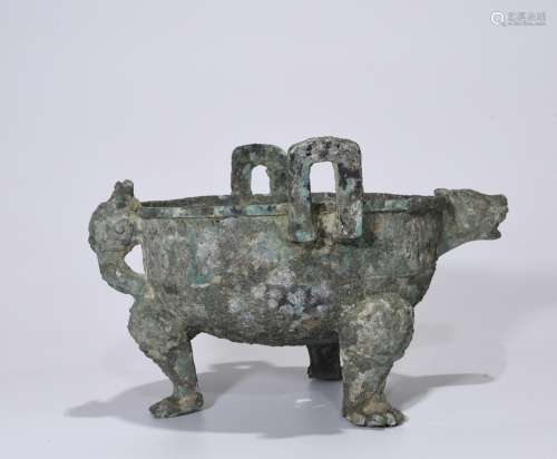 Chinese Bronze Incense Burner of Beast Form