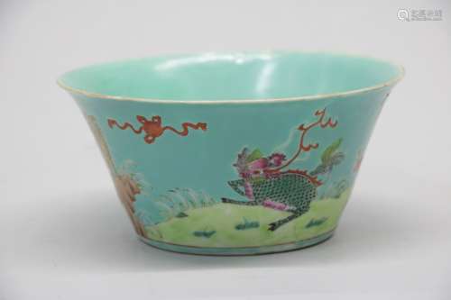 Chinese Turquoise Glazed Porcelain Bowl