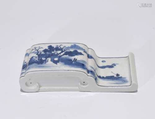 Chinese Blue/White Porcelain Brush Rest