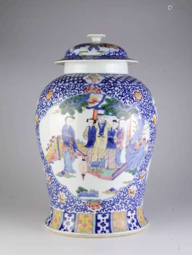 Chinese Blue/White Famille Rose General Jar