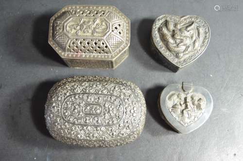 4 Pieces of Asian Silver Box