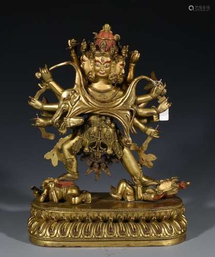 A GILT-BRONZE  VAJARBHAIRAVA AND VAJRA VETALI