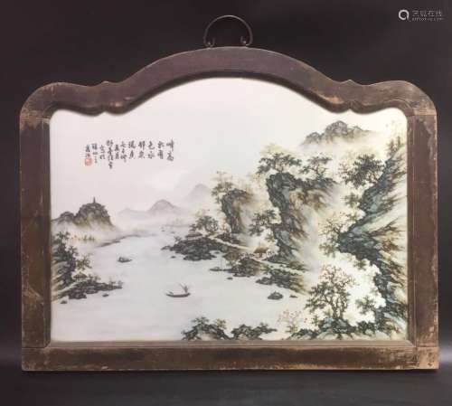 A FAMILLE ROSE PLAQUE, WANG YETING