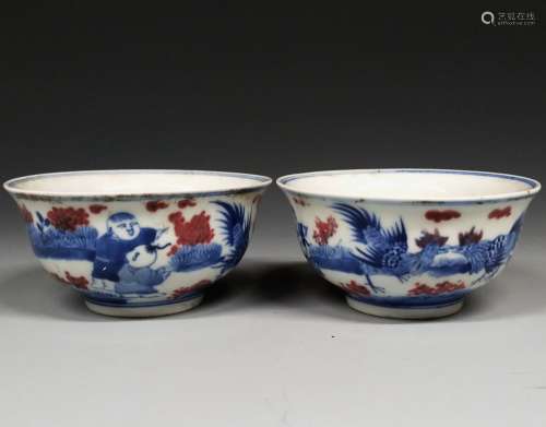 A PAIR OF COPPER-RED BOWLS, XUANDE MARK