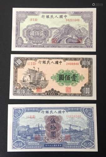 THREE BANK NOTES