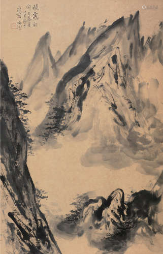 黑伯龙（1914～1988） 1974年作 晓雾初开 立轴 水墨纸本