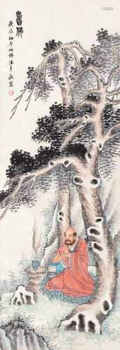 钱化佛（1884～1964） 庚辰（1940）年作 无量寿佛 立轴 设色纸本