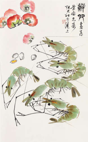 张大壮（1903～1980） 鲜肥 镜片 设色纸本