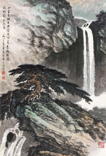 魏紫熙（1915～2002） 1982年作 唐人诗意图 立轴 设色纸本