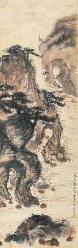 杨建候（1910～1993） 1980年作 山水 镜片 设色纸本