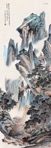 顾坤伯（1905～1970） 山居图 立轴 设色纸本