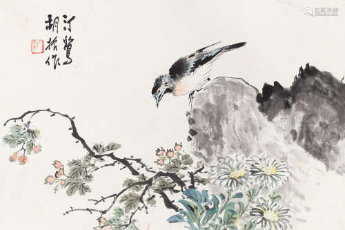 胡汀鹭（1883～1943） 花鸟 立轴 设色纸本