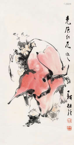 钱振锽（1875～1944） 钟馗 镜片 设色纸本