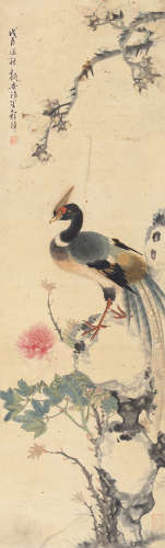 程璋（1869～1938） 戊辰（1928）年作 富贵锦鸡 立轴 设色纸本
