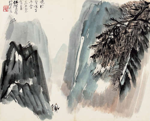 何海霞（1908～1998） 晓行风吹草木香 镜片 设色纸本