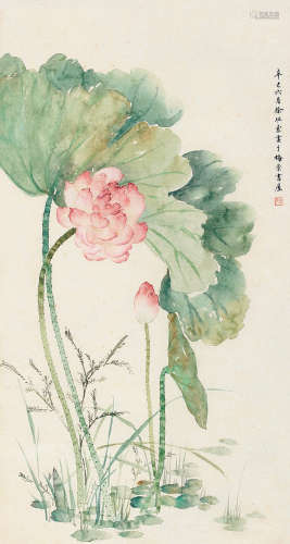 徐玥（1916～2002） 辛巳（1941）年作 清香幽香 立轴 设色纸本