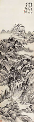 吴待秋（1878～1949） 辛未（1931）年作 松山幽居 立轴 水墨纸本
