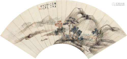 杨伯润（1837～1911） 癸巳（1953）年作 山居图 镜框 设色纸本
