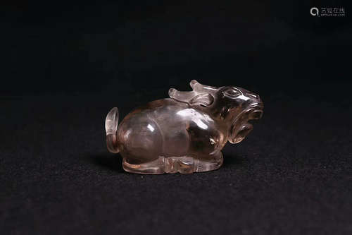 A SMOKY QUARTZ SNUFF BOTTLE, QING DYNASTY