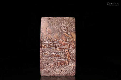 A SONGHUA INPERIAL DESIGN INK STONE, QING DYNASTY