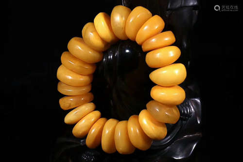 AN OLD YELLOW BEESWAX MAN'S BRACELET