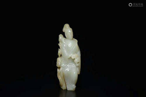 A MAID-SHAPED HETIAN JADE, QING DYNASTY